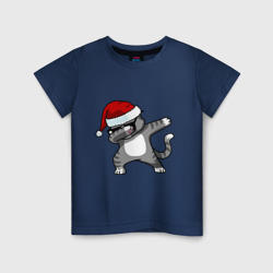 Детская футболка хлопок Dab Cat Santa