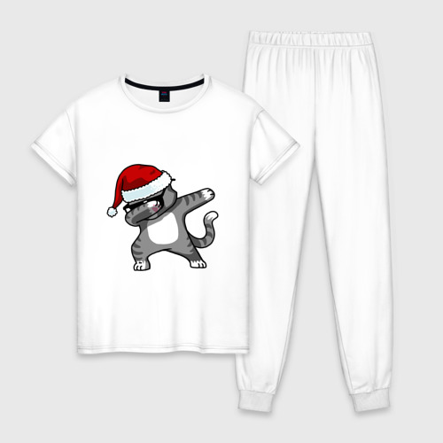 Женская пижама хлопок Dab Cat Santa