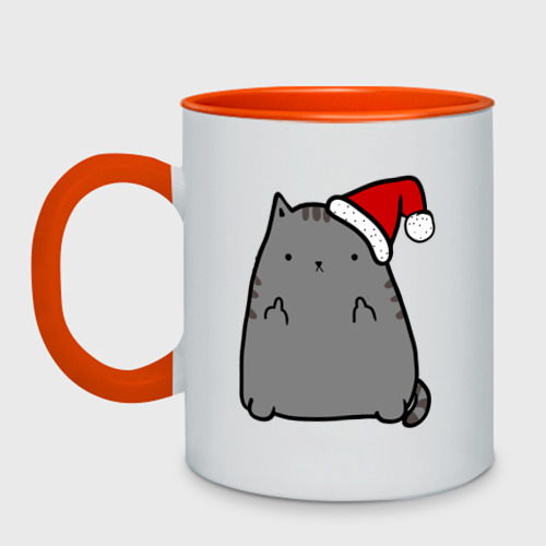 Кружка двухцветная New Year Cat Фото 01 Кружка двухцветная New Year Cat Фото 01
