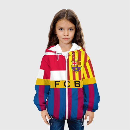 Детская куртка 3D FC Barcelona, цвет белый - фото 4