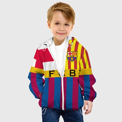 Детская куртка 3D FC Barcelona, цвет белый - фото 3