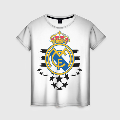Женская футболка 3D с принтом Real Madrid, вид спереди #2