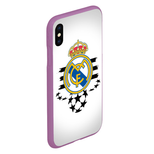 Чехол для iPhone XS Max матовый Real Madrid, цвет фиолетовый - фото 3