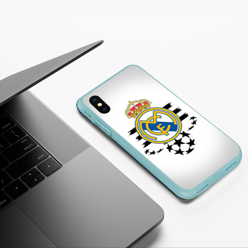 Чехол для iPhone XS Max матовый Real Madrid, цвет мятный - фото 5