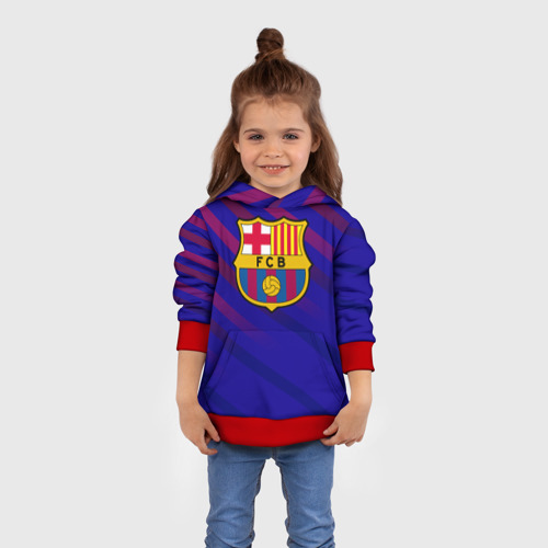 Детская толстовка 3D с принтом FC Barcelona, вид сбоку #3
