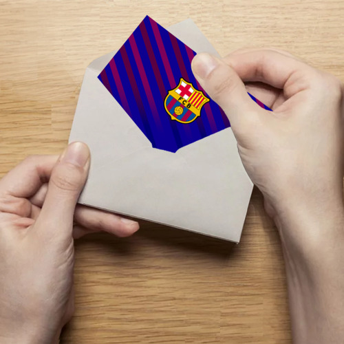 Поздравительная открытка FC Barcelona, цвет белый - фото 4