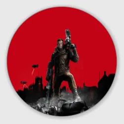 Круглый коврик для мышки Wolfenstein