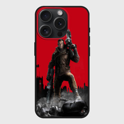 Чехол силиконовый для Apple iPhone 15 Pro матовый Wolfenstein