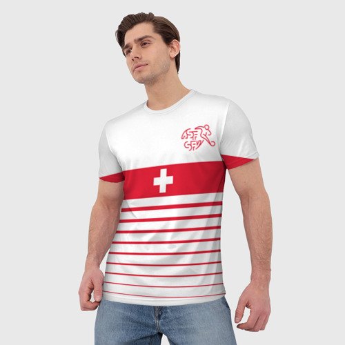 Мужская футболка 3D Швейцария, форма, цвет 3D печать - фото 3