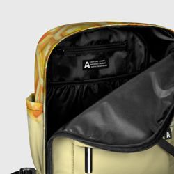 Рюкзак с принтом Любители меда для женщины, вид на модели спереди №5. Цвет основы: белый