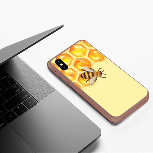 Чехол для iPhone XS Max матовый Любители меда, цвет коричневый - фото 5