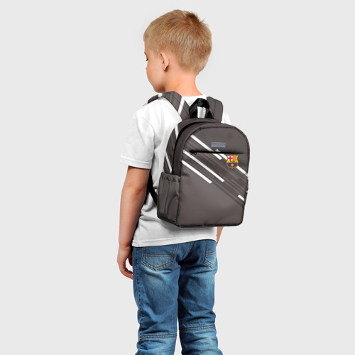 Детский рюкзак 3D с принтом ФК Барселона, фото на моделе #1