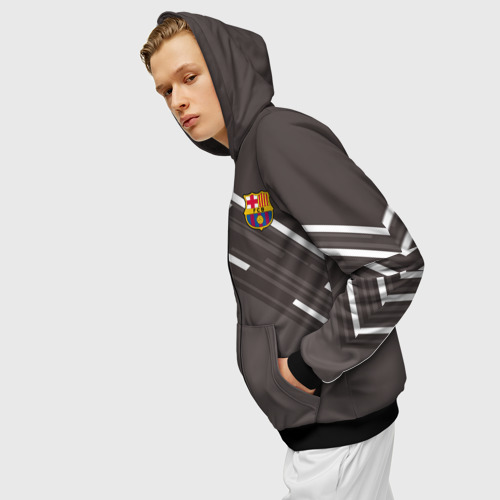 Мужская толстовка 3D на молнии с принтом ФК Барселона, вид сбоку #3