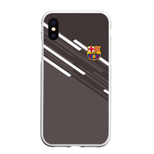 Чехол для iPhone XS Max матовый с принтом ФК Барселона, вид спереди #2