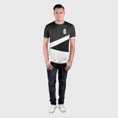 Мужская футболка 3D Slim с принтом RAINBOW SIX SIEGE | РАДУГА 6 ОСАДА | R6S, вид сбоку #3