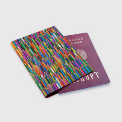 Обложка для паспорта матовая кожа Разноцветные карандаши - фото 2