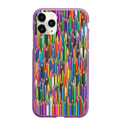 Чехол для iPhone 11 Pro Max матовый Разноцветные карандаши