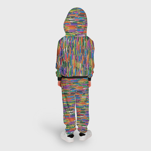 Детский костюм с толстовкой 3D Разноцветные карандаши, цвет черный - фото 4
