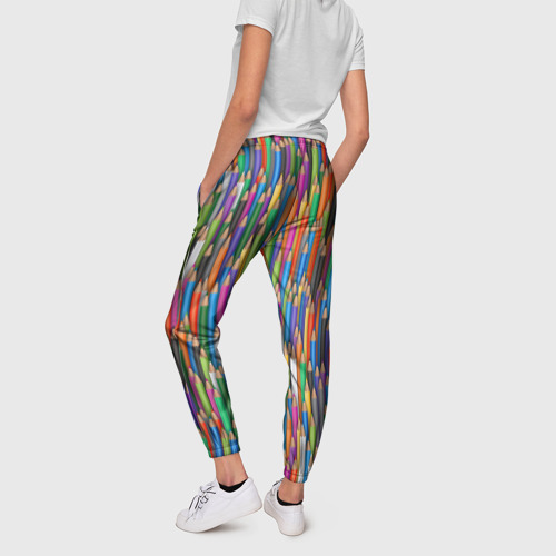 Женские брюки 3D Разноцветные карандаши, цвет 3D печать - фото 4