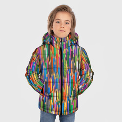 Зимняя куртка для мальчиков 3D Разноцветные карандаши - фото 2