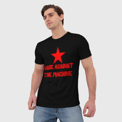 Футболка с принтом Rage Against the Machine - red star для мужчины, вид на модели спереди №2. Цвет основы: белый