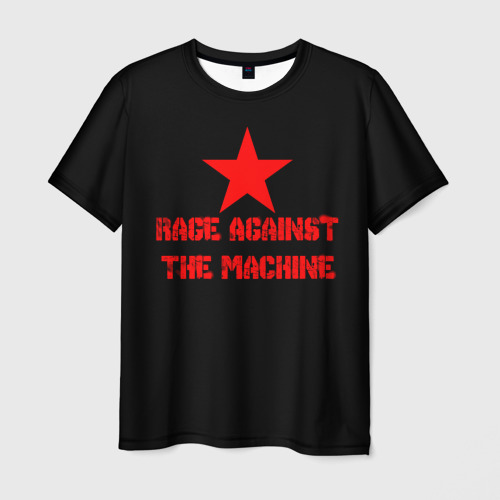 Мужская футболка с принтом Rage Against the Machine - red star, вид спереди №1