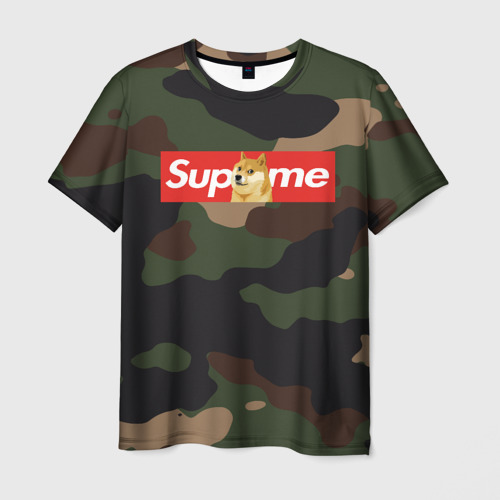 Мужская футболка 3D Supreme Doge camouflage Фото 01 Мужская футболка 3D Supreme Doge camouflage Фото 01