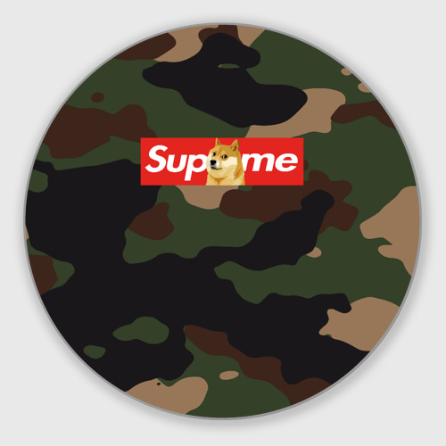 Коврик для мышки круглый Supreme Doge camouflage Фото 01 Коврик для мышки круглый Supreme Doge camouflage Фото 01