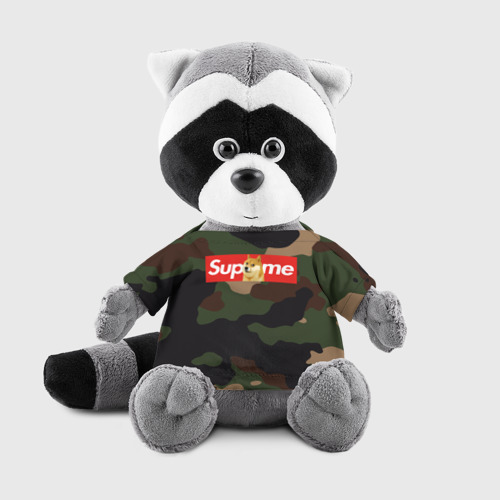 Енотик в футболке 3D Supreme Doge camouflage Фото 01 Енотик в футболке 3D Supreme Doge camouflage Фото 01