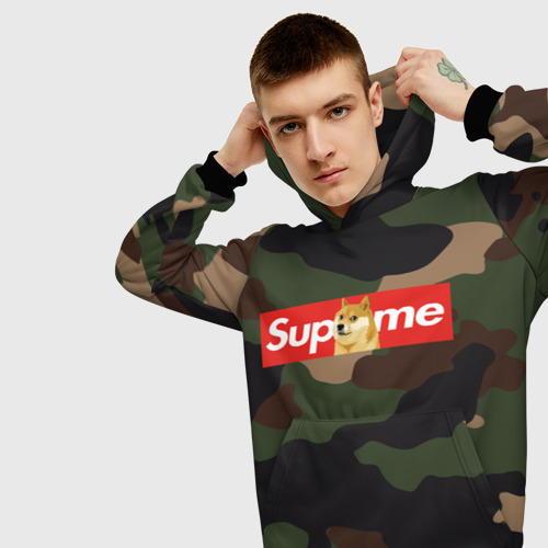 Мужская толстовка 3D Supreme Doge camouflage Фото 01 Мужская толстовка 3D Supreme Doge camouflage Фото 01