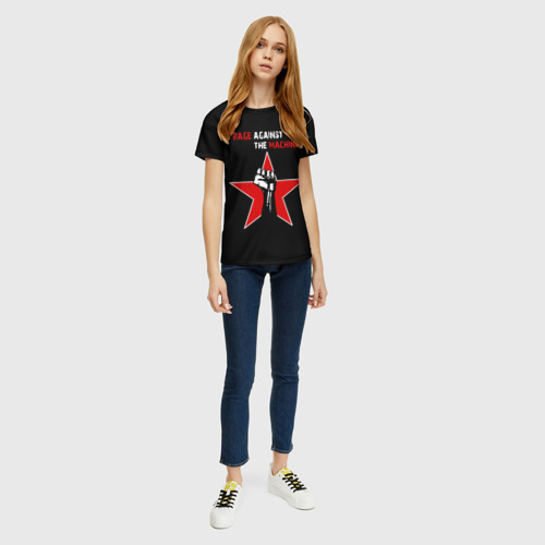 Женская футболка 3D с принтом Rage Against the Machine, вид сбоку #3