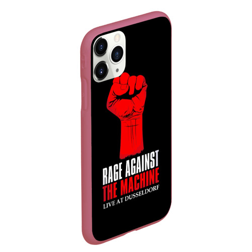 Чехол для iPhone 11 Pro Max матовый Rage Against the Machine, цвет малиновый - фото 3