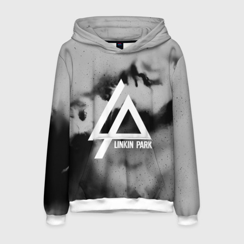 Мужская толстовка 3D LINKIN PARK GRAY ABSTRACT ROCK, цвет белый