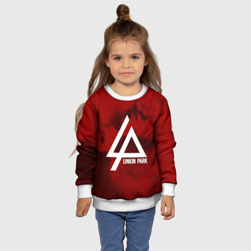 Детский свитшот 3D Linkin Park color red music, цвет 3D печать - фото 7