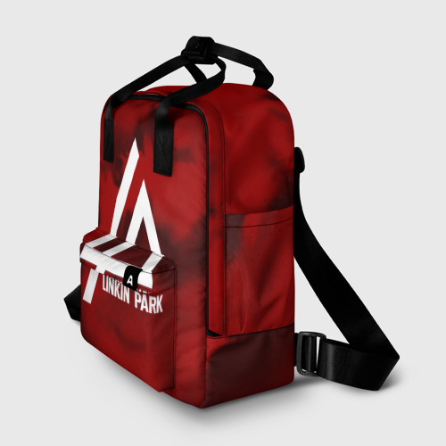 Женский рюкзак 3D с принтом Linkin Park color red music, фото на моделе #1