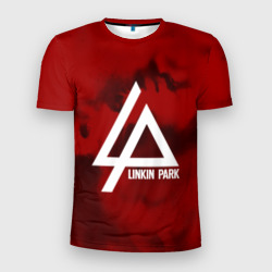 Мужская футболка 3D Slim Linkin Park color red music