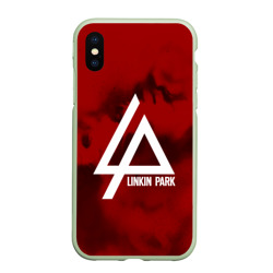 Чехол для iPhone XS Max матовый Linkin Park color red music