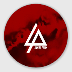 Круглый коврик для мышки Linkin Park color red music