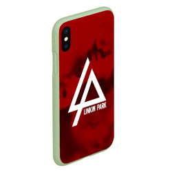 Чехол для iPhone XS Max матовый Linkin Park color red music - фото 2