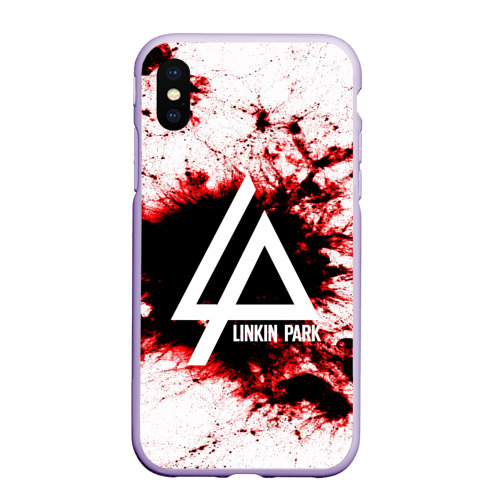 Чехол для iPhone XS Max матовый Linkin Park blood collection, цвет светло-сиреневый