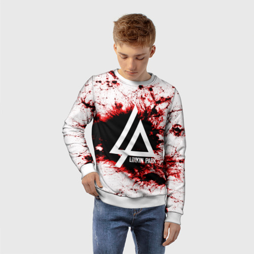 Детский свитшот 3D Linkin Park blood collection, цвет 3D печать - фото 3