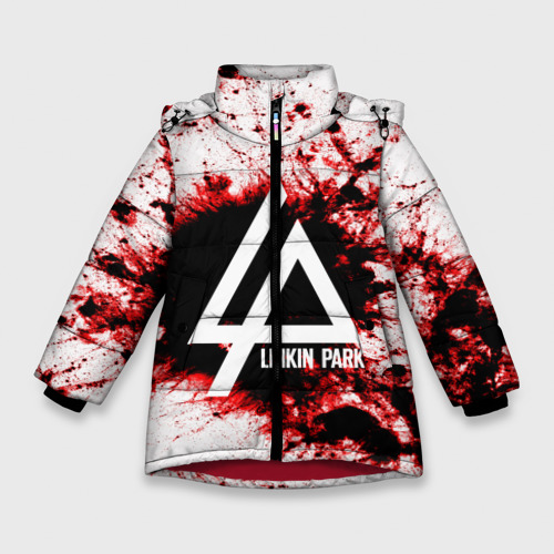 Зимняя куртка для девочек 3D Linkin Park blood collection, цвет красный