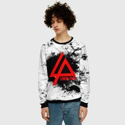 Мужской свитшот 3D Linkin Park spray gray - фото 2