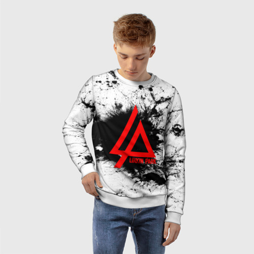 Детский свитшот 3D Linkin Park spray gray, цвет 3D печать - фото 3