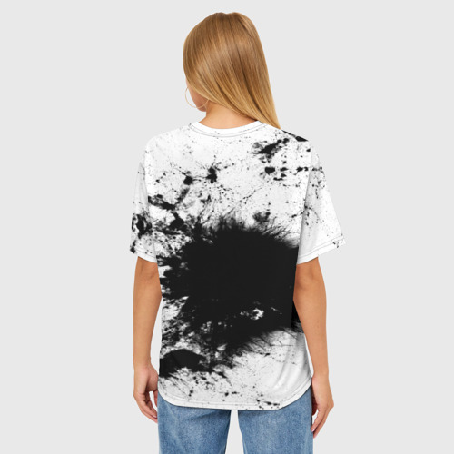 Женская футболка oversize 3D Linkin Park spray gray, цвет 3D печать - фото 4