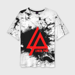 Женская футболка oversize 3D Linkin Park spray gray