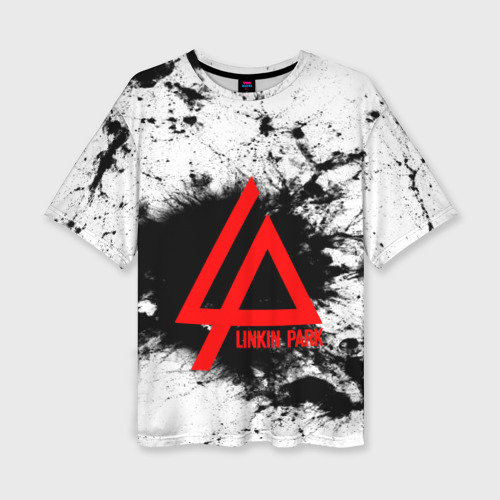 Женская футболка oversize 3D Linkin Park spray gray, цвет 3D печать