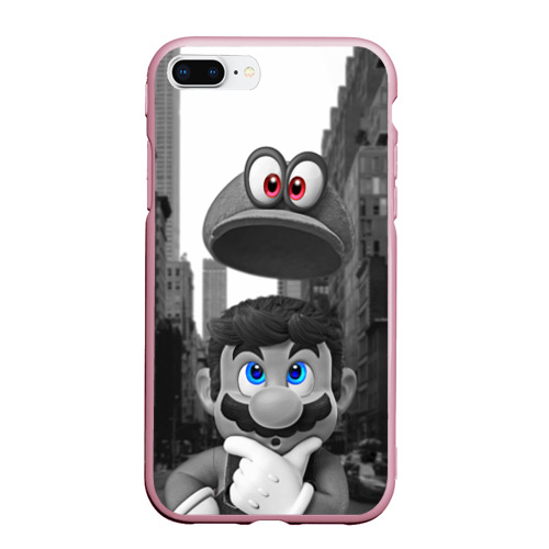 Чехол для iPhone 7Plus/8 Plus матовый Super Mario Odyssey, цвет розовый