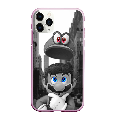 Чехол для iPhone 11 Pro Max матовый Super Mario Odyssey, цвет розовый