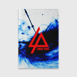 Обложка для паспорта матовая кожа Linkin Park blue smoke